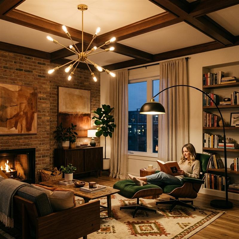 Modern sculptural statement lighting