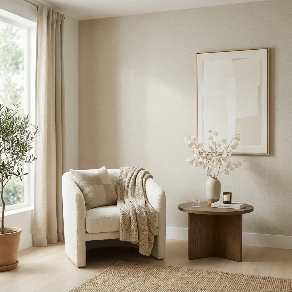 Navy blue geometric accent wall