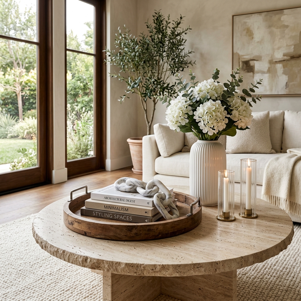 How to Style a Neutral Coffee Table Like an Interior Designer