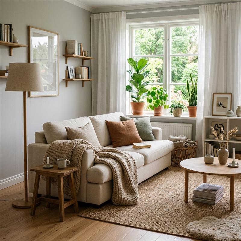 A cozy Scandinavian living room
