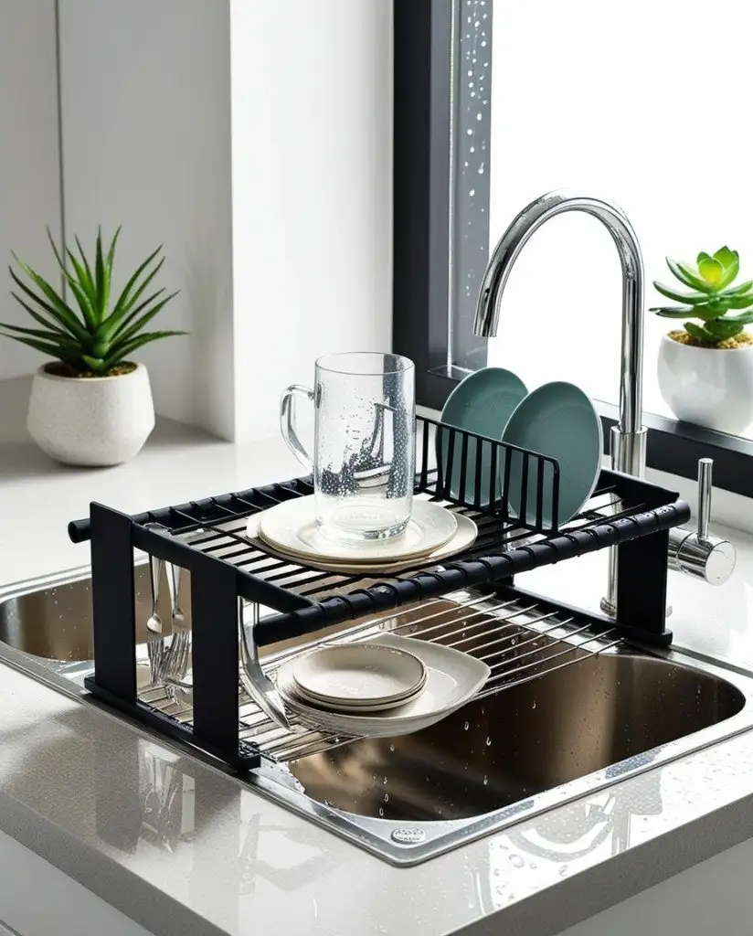 Over-Sink Roll Up Dish Rack