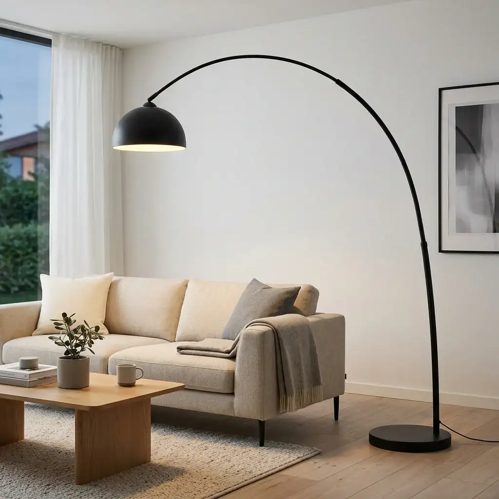 Matte Black Arched Floor Lamp