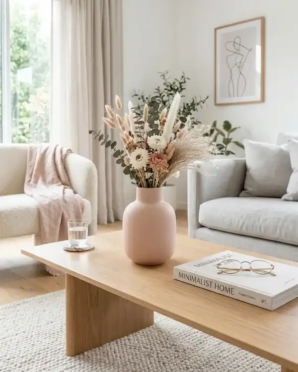 Minimalist coffee table with clean lines and functional design