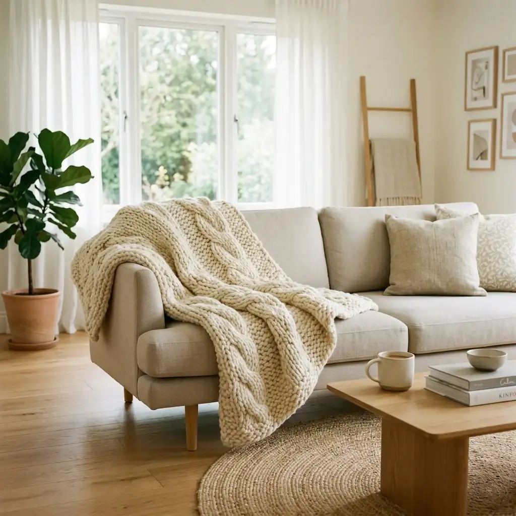 Chunky Knit Throw Blanket