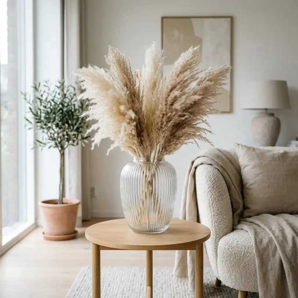 Clear Ribbed Glass Vase